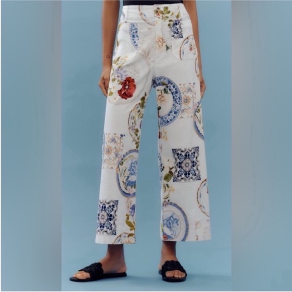 Anthropologie The Colette Cropped Wide-Leg Pants Size 33 NWT - Picture 12 of 16